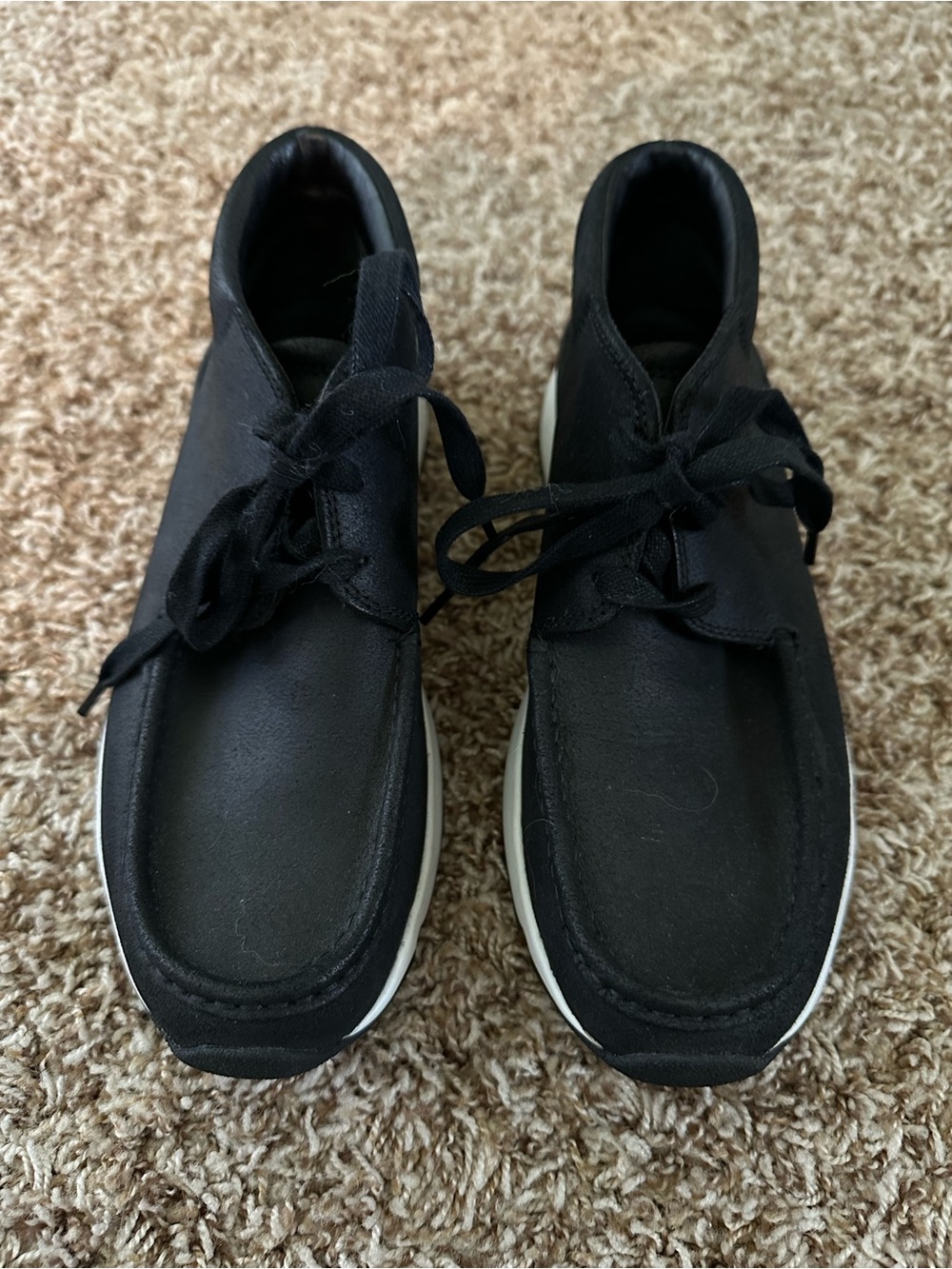 Vince Black Ankle Booties with White Soles